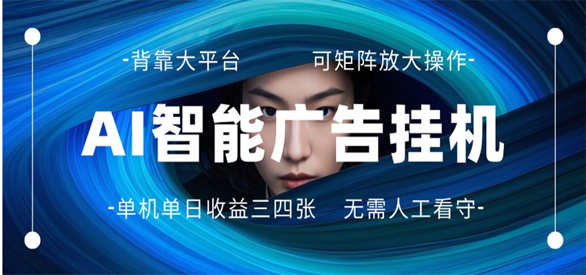AI 智能广告挂机 全自动ai脚本运行 日入300-400无需人工看守 长期稳定 可矩阵放大-风庭夜雪