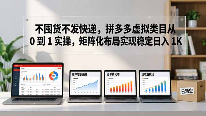 不囤货不发快递，拼多多虚拟类目从 0 到 1 实操，矩阵化布局实现稳定日入 1K-风庭夜雪