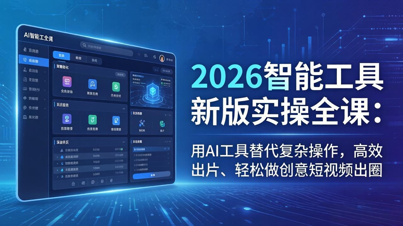 2026智能工具新版实操全课：用AI工具替代复杂操作，高效出片、轻松做创意短视频出圈-风庭夜雪