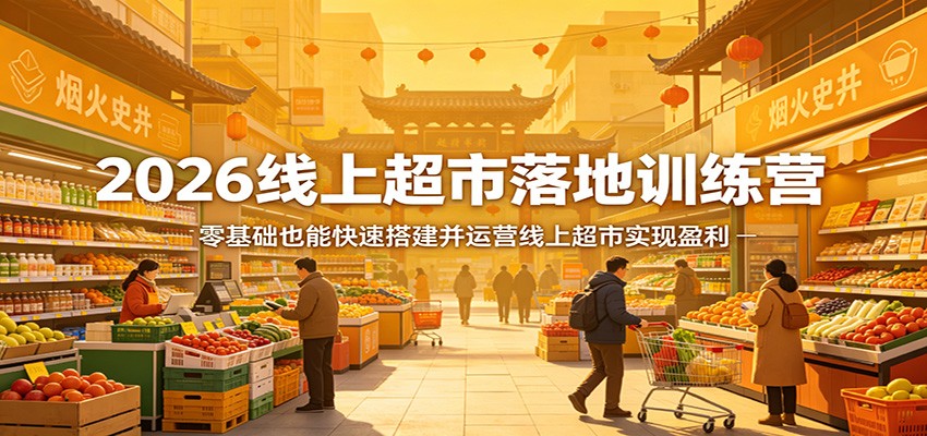 2026线上超市落地训练营，零基础也能快速搭建并运营线上超市实现盈利-风庭夜雪