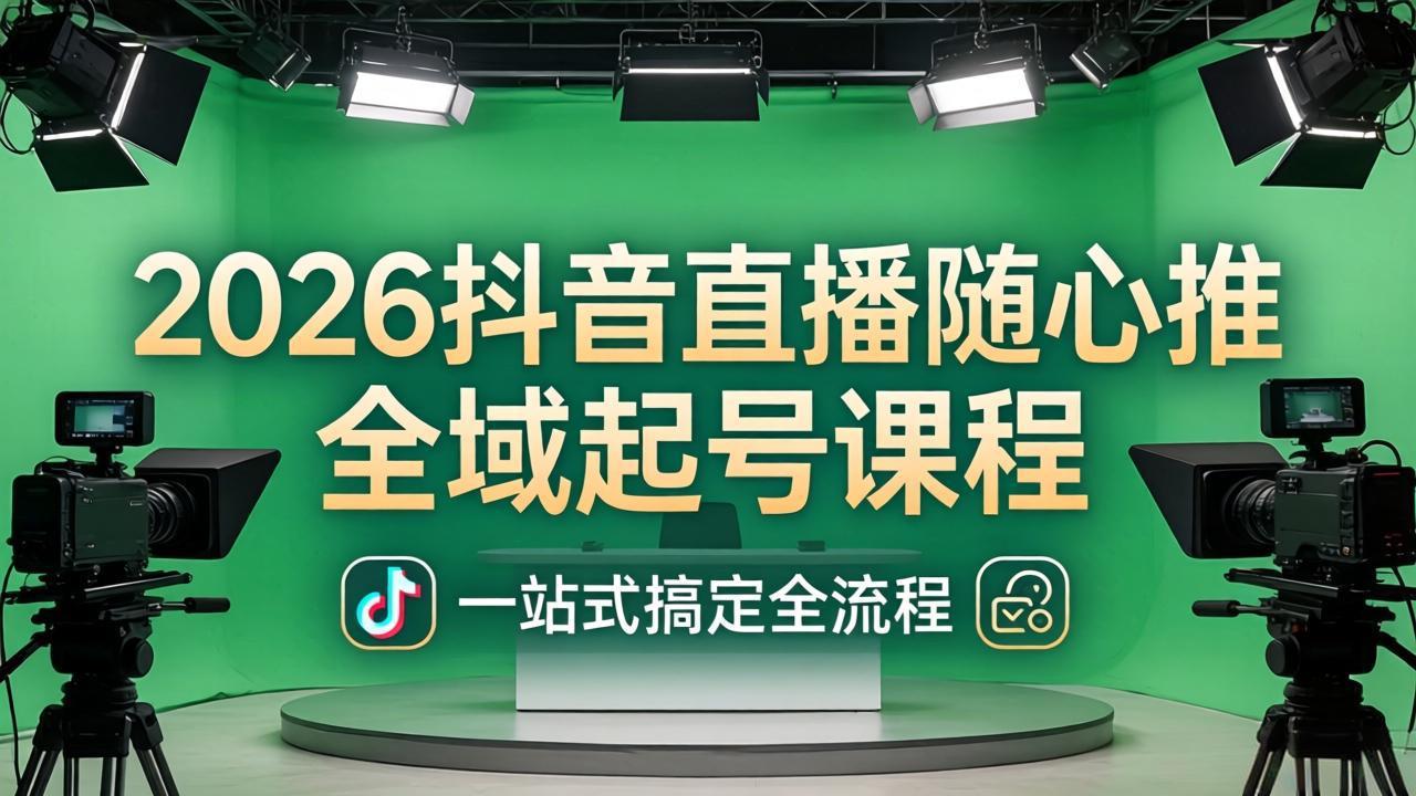 2026抖音直播随心推全域起号课程：一站式搞定直播起号、稳号、放量全流程(更新4月-风庭夜雪
