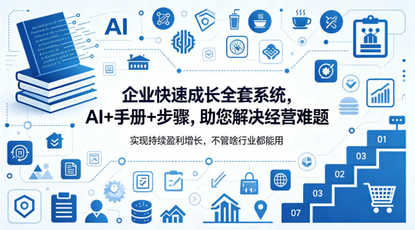 企业快速成长全套系统，AI+手册+步骤，助您解决经营难题，实现持续盈利增长，不管啥行业都能用-风庭夜雪