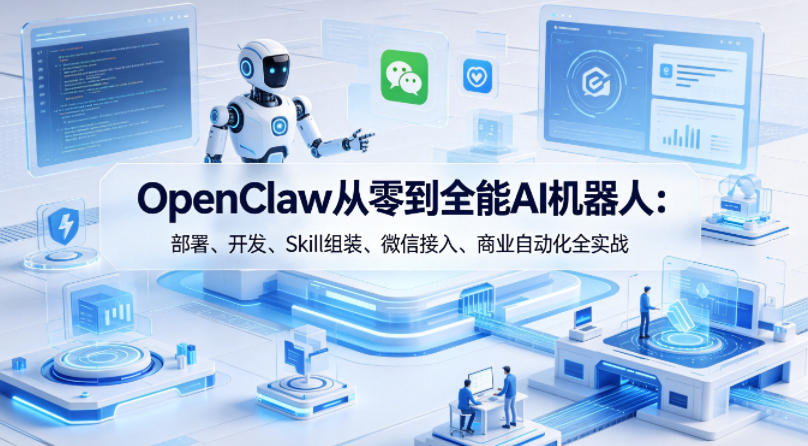 OpenClaw从零到全能AI机器人：部署、开发、Skill组装、微信接入、商业自动化全实战-风庭夜雪