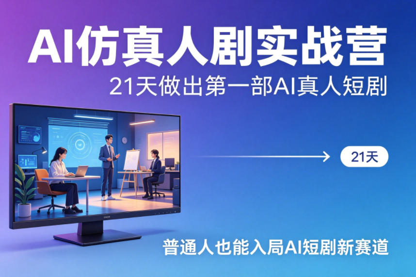 AI仿真人剧实战营，21天做出第一部AI真人短剧，普通人也能入局AI短剧新赛道(更新)-风庭夜雪