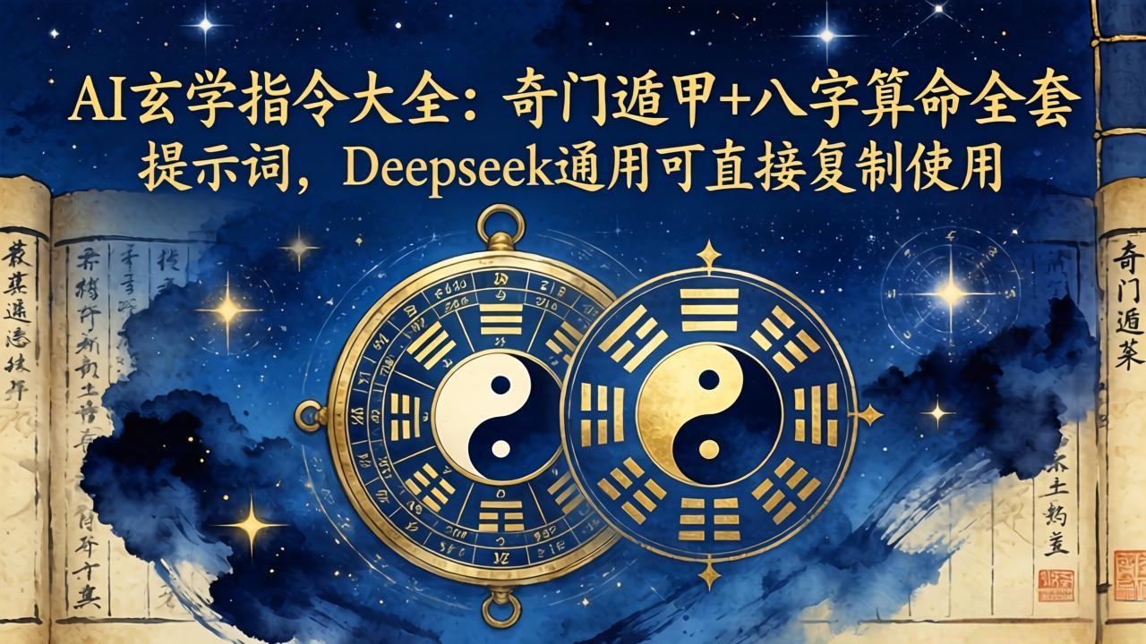 AI玄学指令大全：奇门遁甲+八字算命全套提示词，Deepseek通用可直接复制使用-风庭夜雪