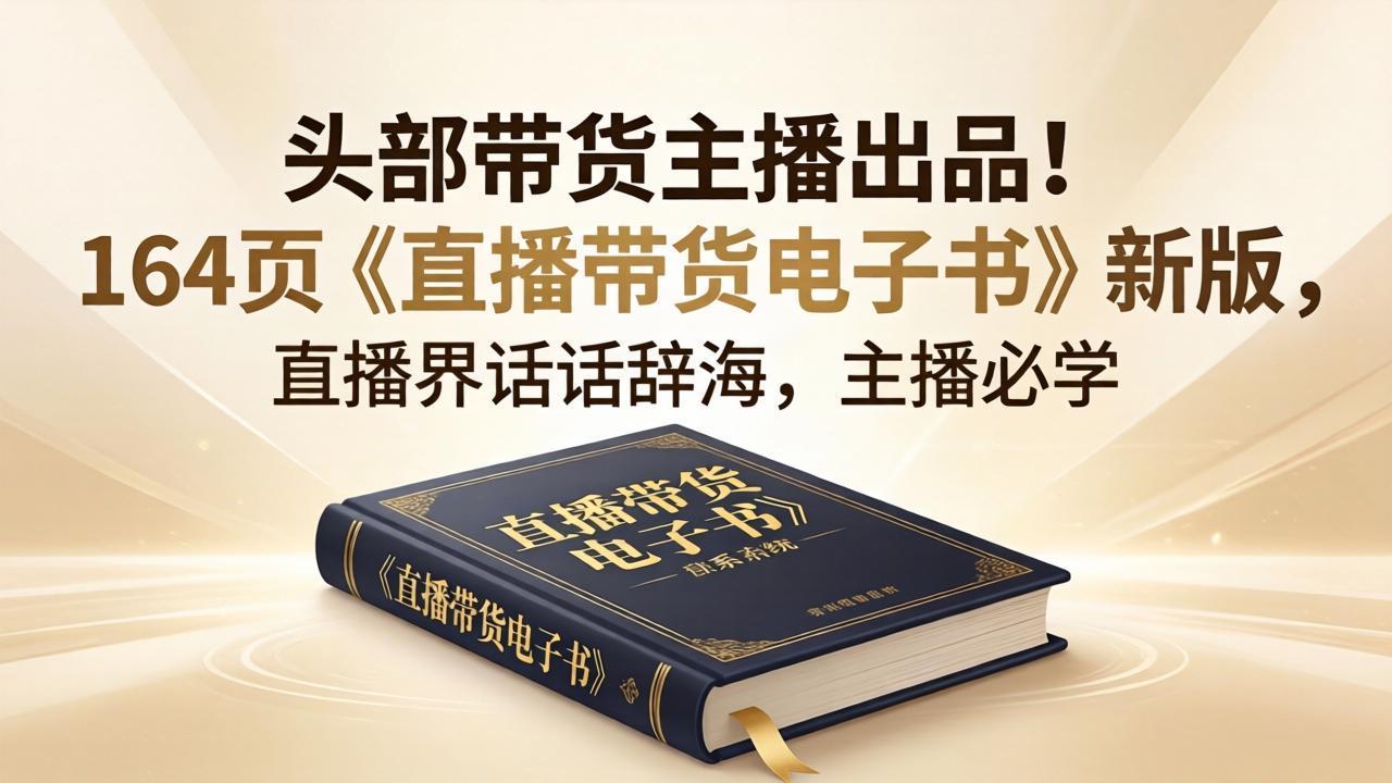 头部带货主播出品！164页《直播带货电子书》新版，直播界话术辞海，主播必学-风庭夜雪