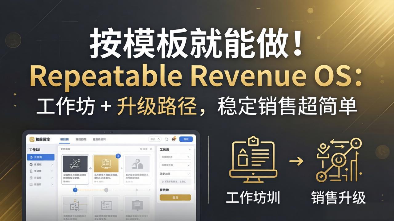 按模板就能做！Repeatable Revenue OS：工作坊 + 升级路径，稳定销售超简单-风庭夜雪