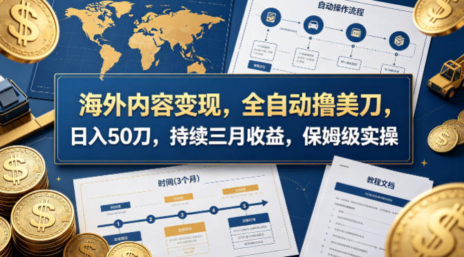 海外内容变现，全自动撸美刀，日入50刀，持续三月收益，保姆级实操【揭秘】-风庭夜雪