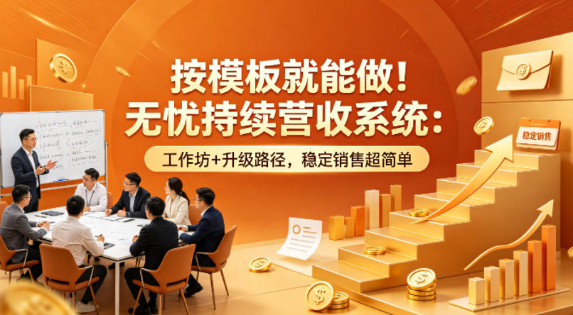 按模板就能做！无忧持续营收系统：工作坊+升级路径，稳定销售超简单【原创双语字幕】-风庭夜雪