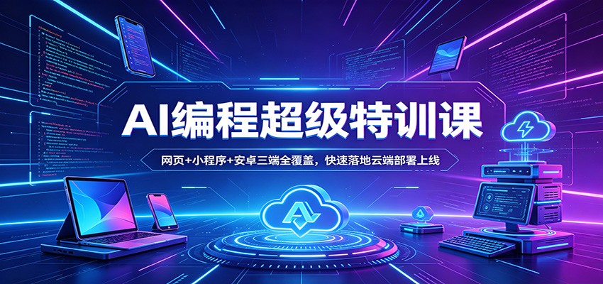 AI编程超级特训课：网页+小程序+安卓三端全覆盖，快速落地云端部署上线-风庭夜雪