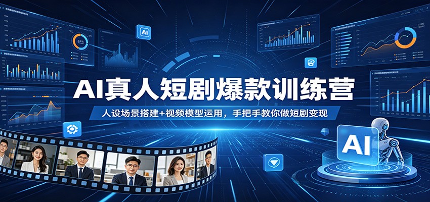 AI真人短剧爆款训练营：人设场景搭建+视频模型运用，手把手教你做短剧变现-风庭夜雪