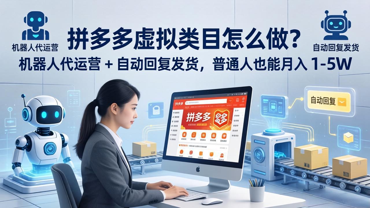 拼多多虚拟类目怎么做？机器人代运营 + 自动回复发货，普通人也能月入 1-5W-风庭夜雪