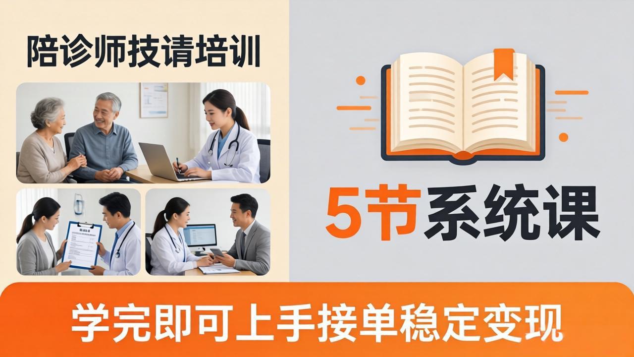 想做陪诊师不知从何下手？5节系统课教你掌握核心技能，学完即可上手接单稳定变现-风庭夜雪