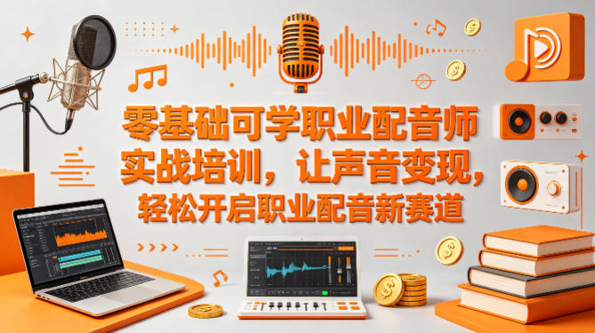 零基础可学职业配音师实战培训，让声音变现，轻松开启职业配音新赛道-风庭夜雪
