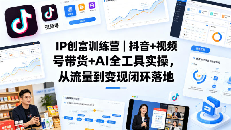 IP创富训练营｜抖音+视频号带货+AI全工具实操，从流量到变现闭环落地-风庭夜雪