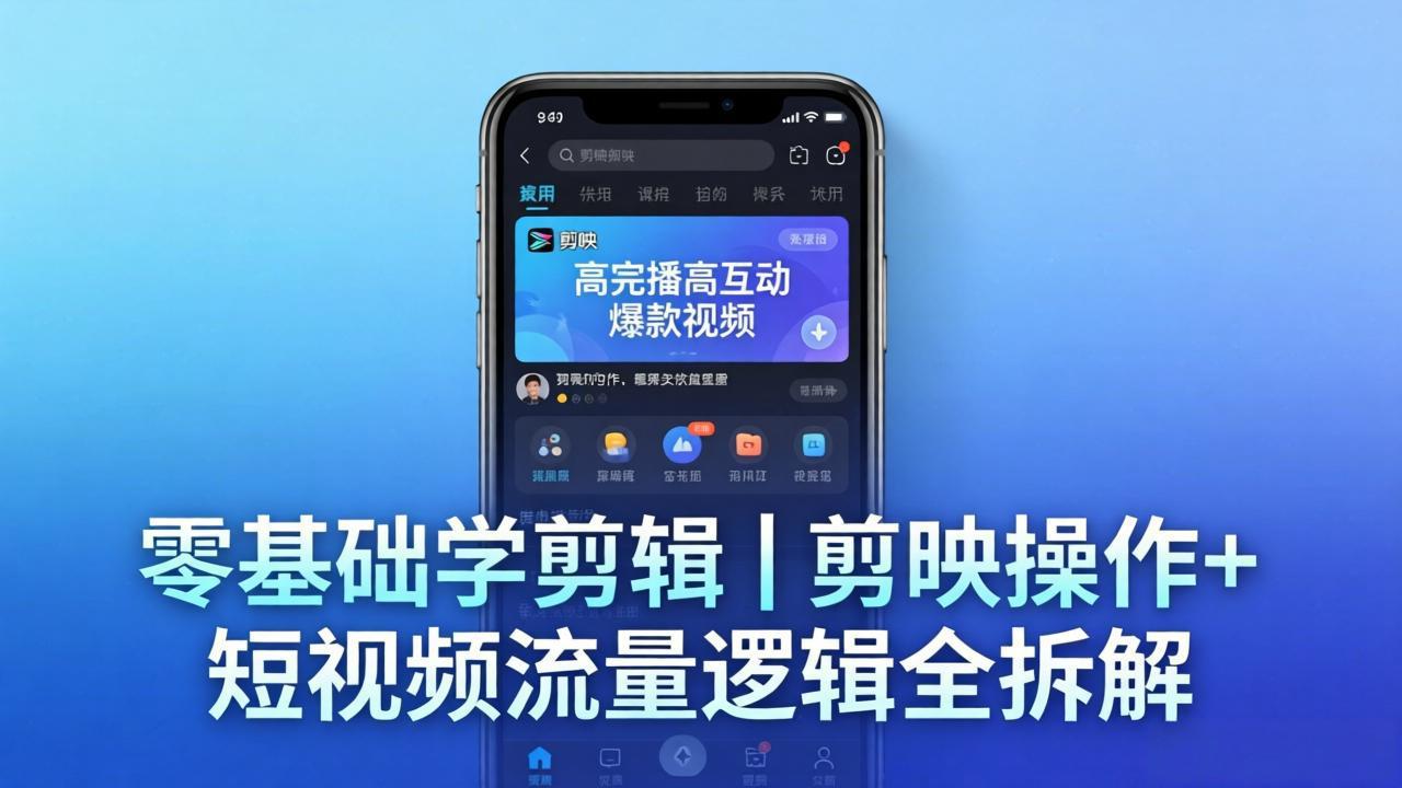 【零基础学剪辑】剪映操作+短视频流量逻辑全拆解｜手把手教你剪出高完播高互动爆款视频-风庭夜雪