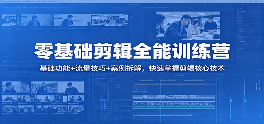 零基础剪辑全能训练营：基础功能+流量技巧+案例拆解，快速掌握剪辑核心技术-风庭夜雪