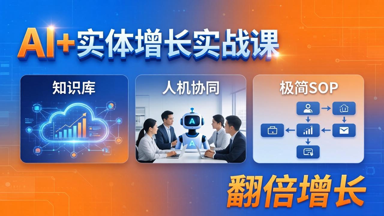 AI+实体增长实战课：知识库+人机协同+极简SOP，助力实体业务翻倍增长-风庭夜雪