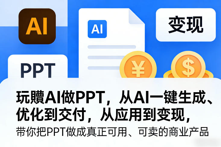 玩賺AI做PPT，从AI一键生成、优化到交付，从应用到变现，带你把PPT做成真正可用、可卖的商业产品(更新0421)-风庭夜雪