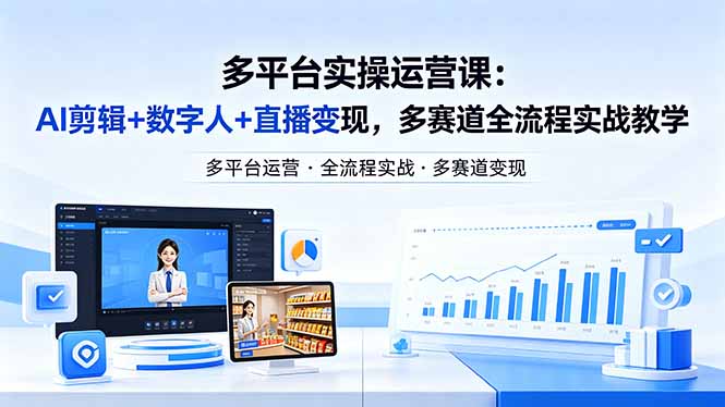 某团队多平台实操运营课-更新26年4月20：AI剪辑+数字人+直播变现，多赛道全流程实战教学-风庭夜雪