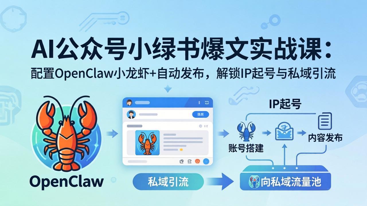 AI公众号小绿书变现实战课：小绿书爆文写作+OpenClaw自动发布，解锁IP起号与私域引流-风庭夜雪