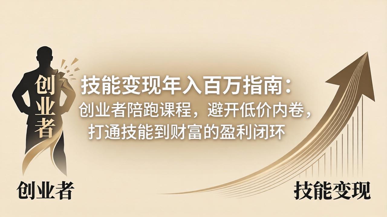 技能变现年入百万指南：创业者陪跑课程，避开低价内卷，打通技能到财富的盈利闭环-风庭夜雪